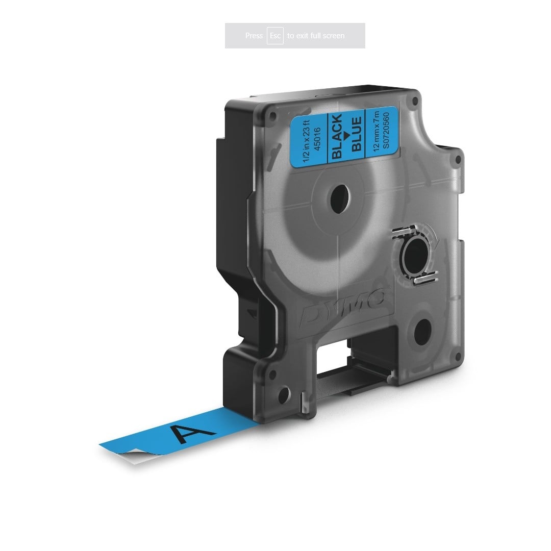 Dymo D1 Label - Black on Blue - 12mm x 7m - S0720560 / SD45016