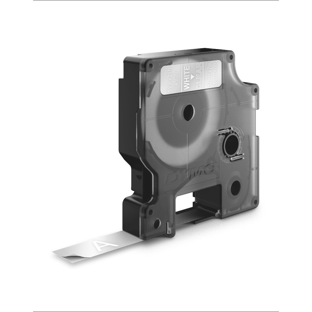Dymo D1 Label - White on Clear - 12mm x 7m - S0720600 / SD45020
