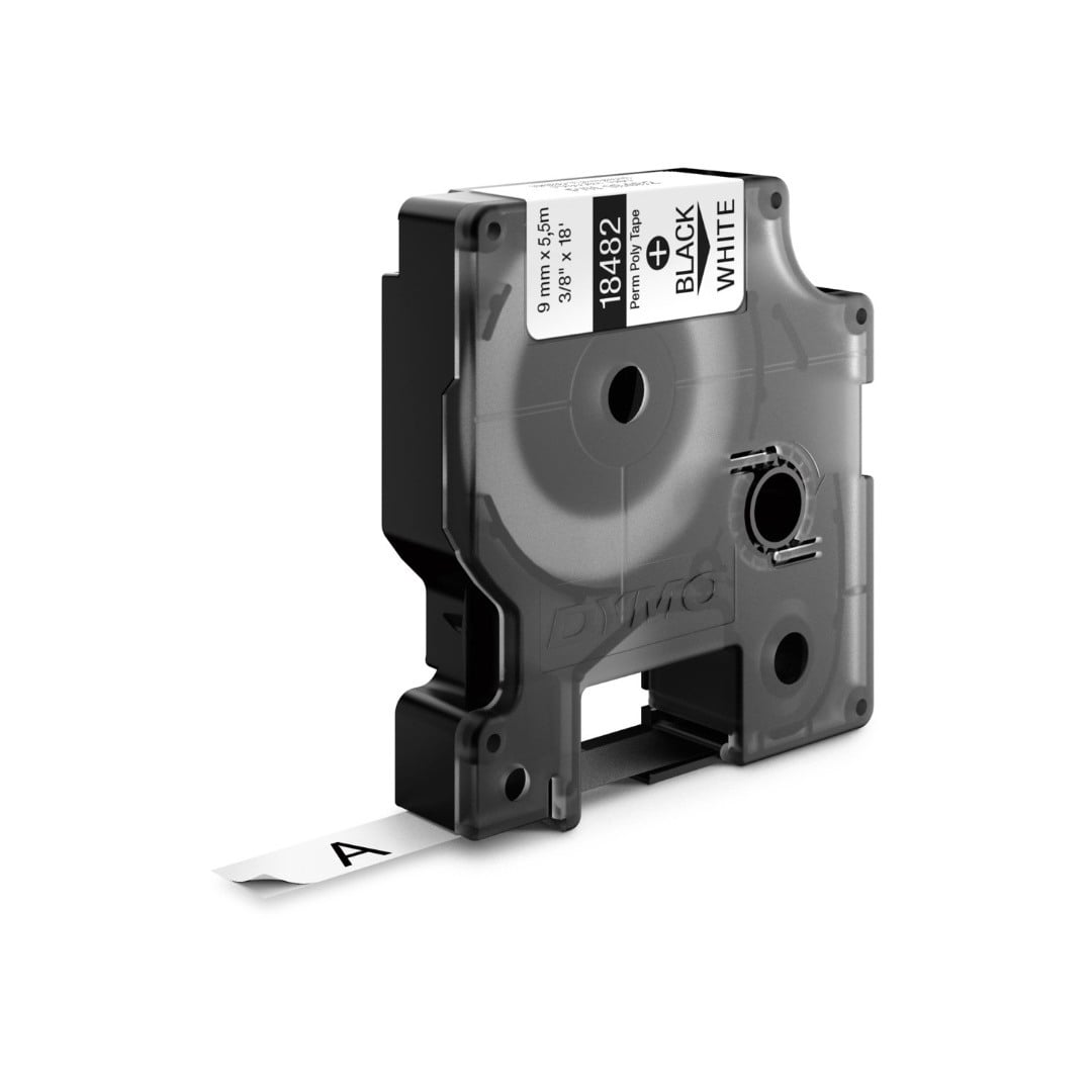 Dymo Rhino Industrial Polyester Label - Black on White - 9mm x 5.5m - 18482