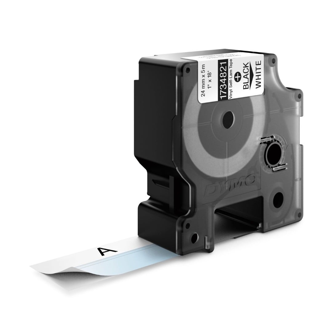 Dymo Rhino Industrial Self-Laminating Label - Black on White - 24mm x 3.5m - 1734821