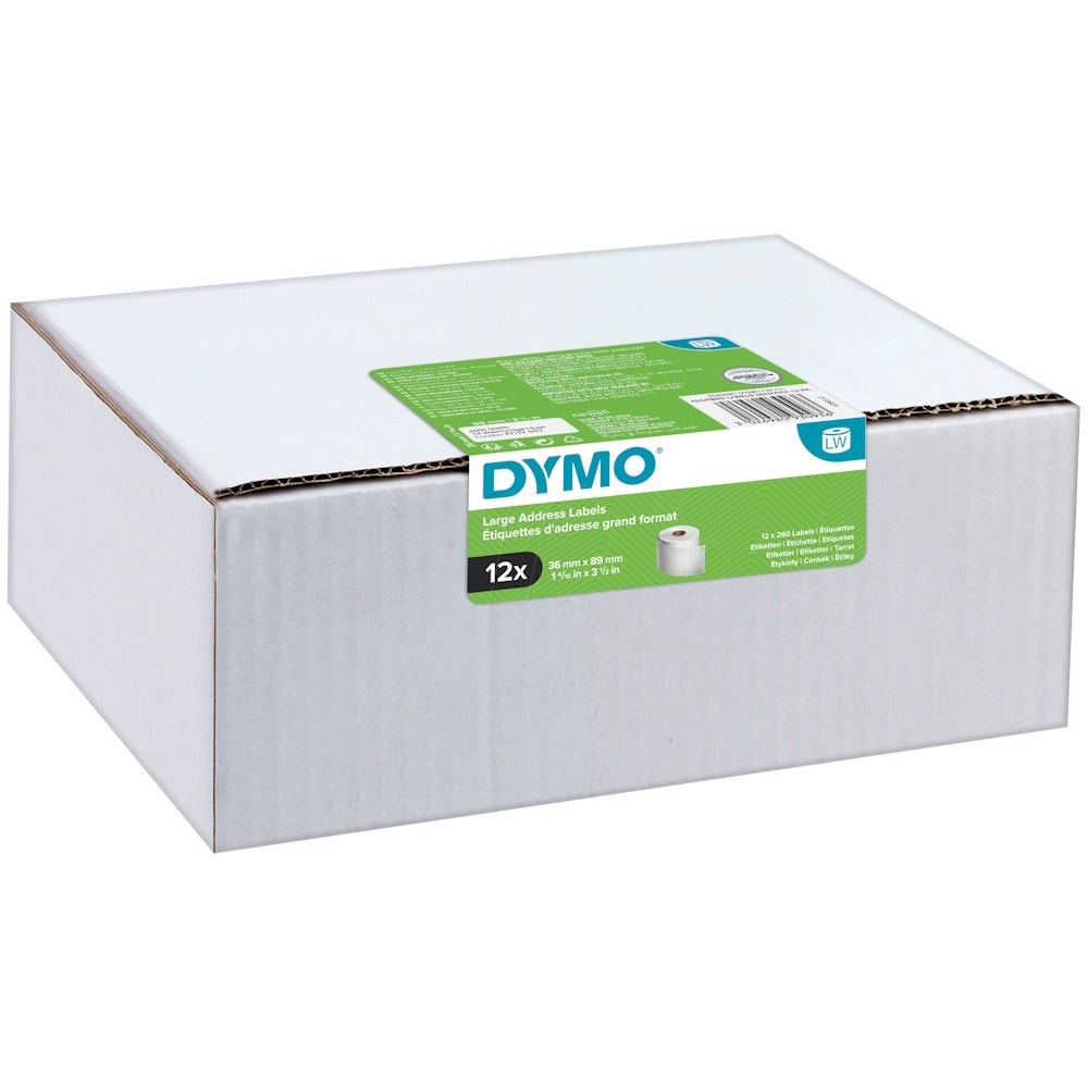 Dymo 2093093 / SD99012 / S0722400 LabelWriter Large Posting Address Labels 36 x 89mm 12 PACK