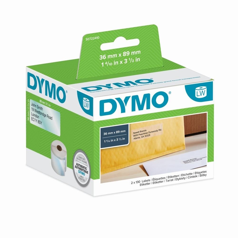 Dymo S0722410 / S0722410 LabelWriter Transparent Large Posting Address Labels 36 x 89mm