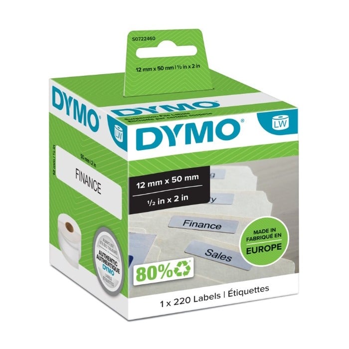 Dymo SD99017 / S0722460 LabelWriter Suspension File Folder Labels 12 x 50mm