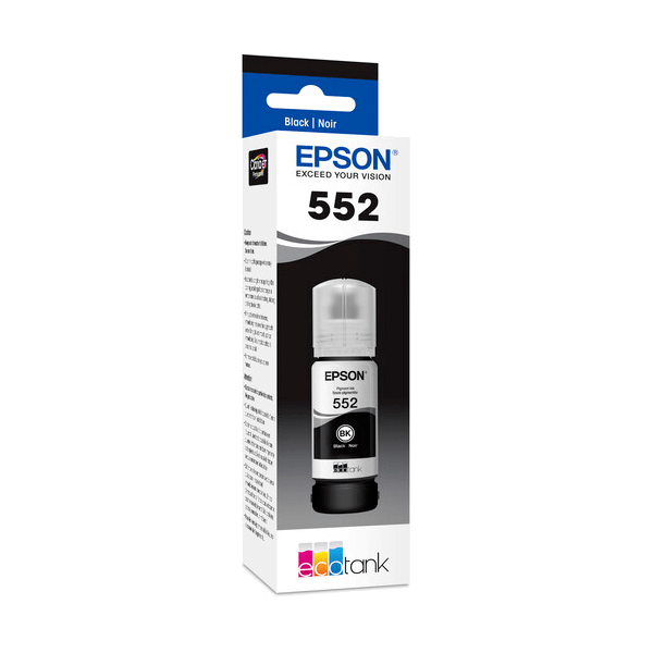 Genuine Epson T552 EcoTank Pigment Black Ink Bottle