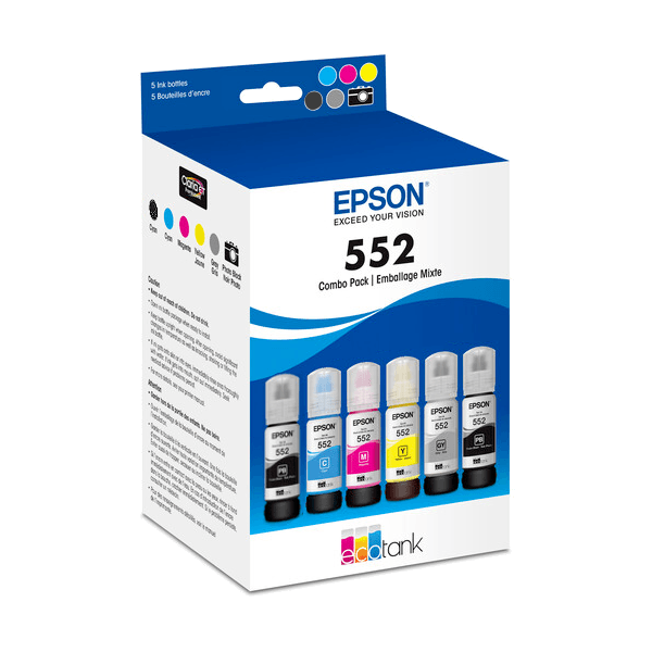 Genuine Epson T552 EcoTank Ink Bottle Value Pack