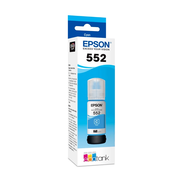Genuine Epson T552 EcoTank Cyan Ink Bottle