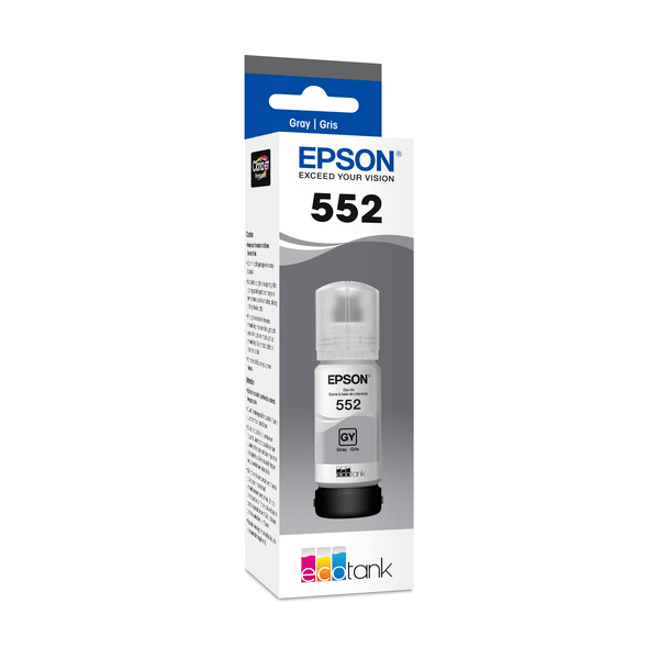 Genuine Epson T552 EcoTank Grey Ink Bottle