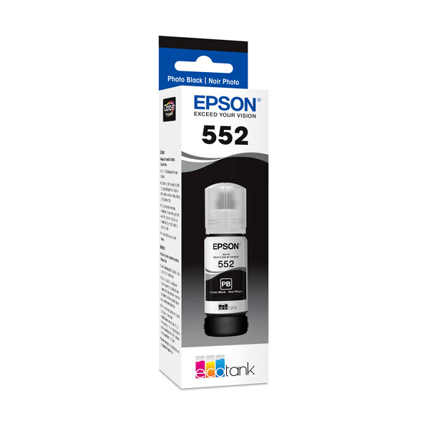 Genuine Epson T552 EcoTank Photo Black Ink Bottle