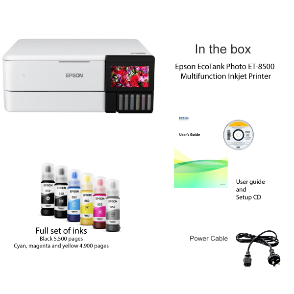 Epson EcoTank Photo ET-8500 - A4, Wireless, 6 Inks