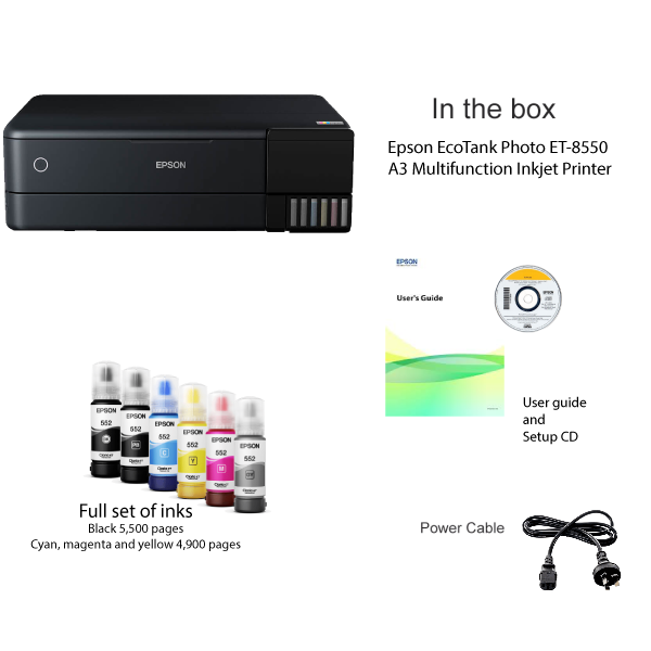 Epson EcoTank Photo ET-8550 - A3, Wireless, 6 Inks