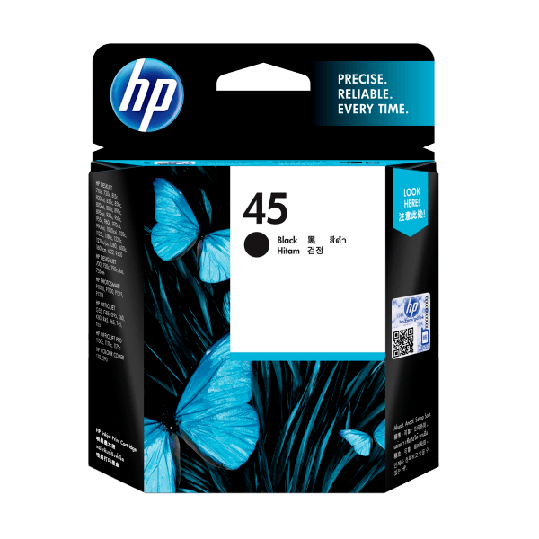 Genuine HP 45 Black Ink Cartridge 51645A Genuine HP 45 Black Ink Cartridge 51645A
