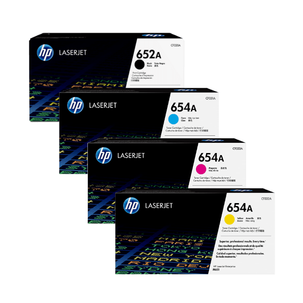 Genuine HP 652A 654A Toner Cartridge Value Pack