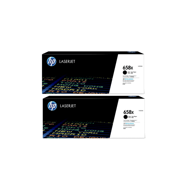 Genuine HP 658X Black High Yield Toner W2000X 2 PACK