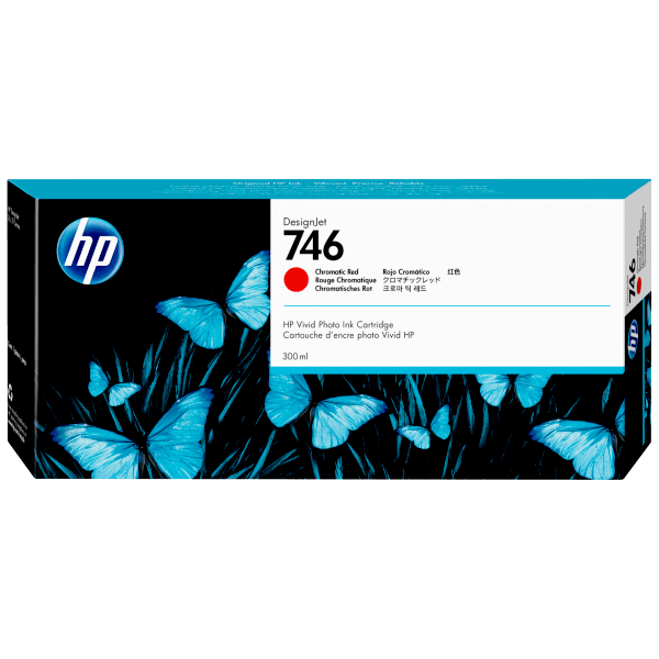Genuine HP 746 P2V81A Chromatic Red Ink 300ml
