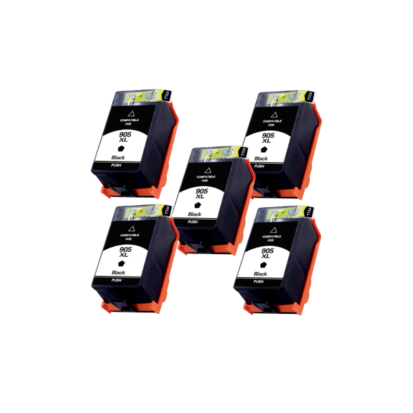 Compatible HP 905XL Black Ink High Yield T6M17AA 5 PACK