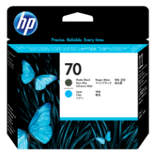 Genuine HP 70 Matte Black & Cyan Printhead C9404A