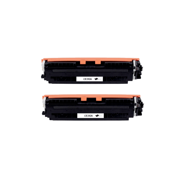 Compatible HP 126A Black Toner Cartridge CE310A 2 PACK Compatible HP 126A Black Toner Cartridge CE310A 2 PACK