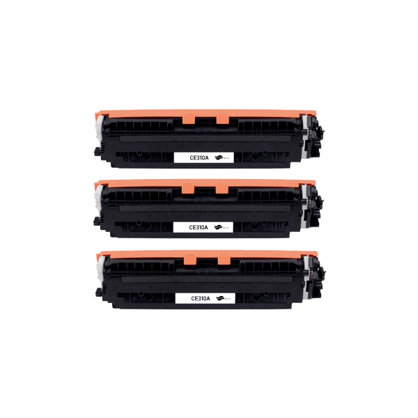 Compatible HP 126A Black Toner Cartridge CE310A 3 PACK Compatible HP 126A Black Toner Cartridge CE310A 3 PACK