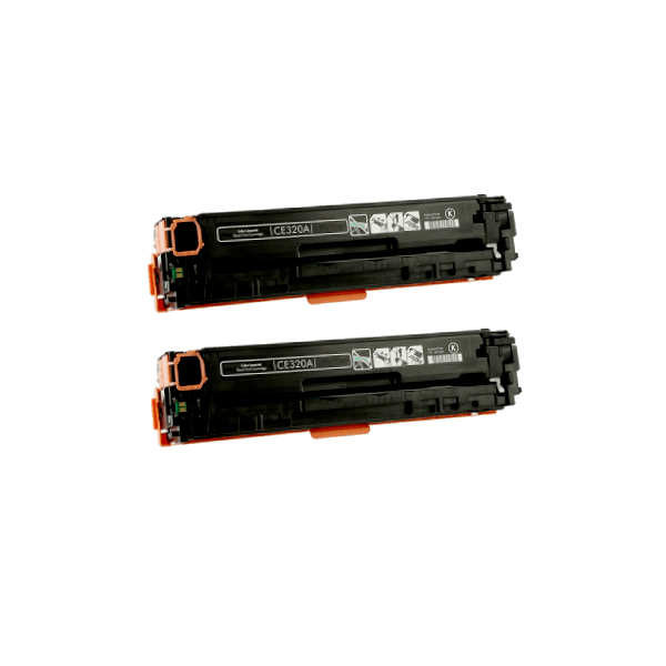 Compatible HP 128a Black Toner Cartridge CE320A 2 PACK Compatible HP 128a Black Toner Cartridge CE320A 2 PACK