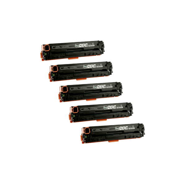 Compatible HP 128a Black Toner Cartridge CE320A 5 PACK Compatible HP 128a Black Toner Cartridge CE320A 5 PACK