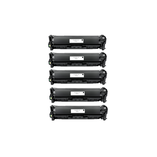 Compatible HP 305X Black Toner Cartridge CE410X 5 PACK Compatible HP 305X Black Toner Cartridge CE410X 5 PACK