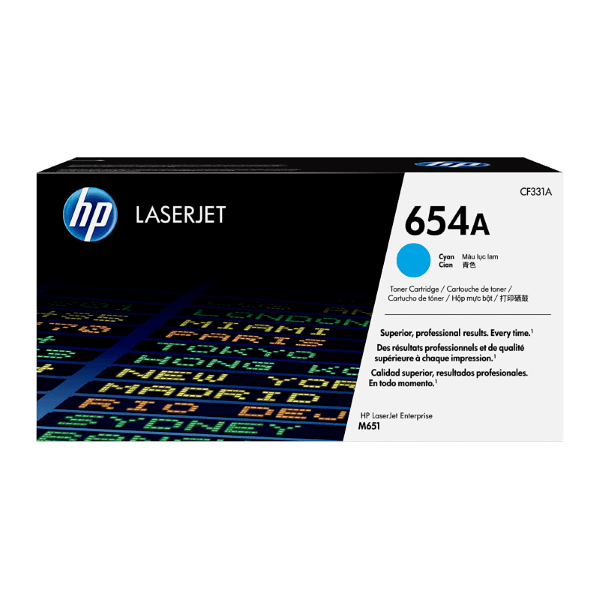 Genuine HP 654A Cyan Toner Cartridge CF331A