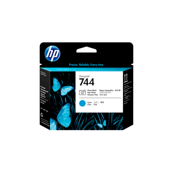 Genuine HP 744 F9J86A Photo Black & Cyan Printhead