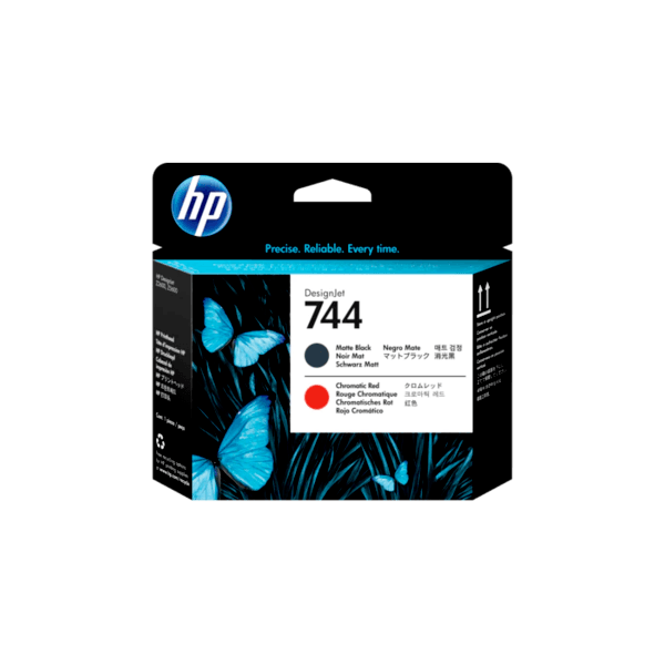 Genuine HP 744 F9J88A Matte Black & Chromatic Red Printhead