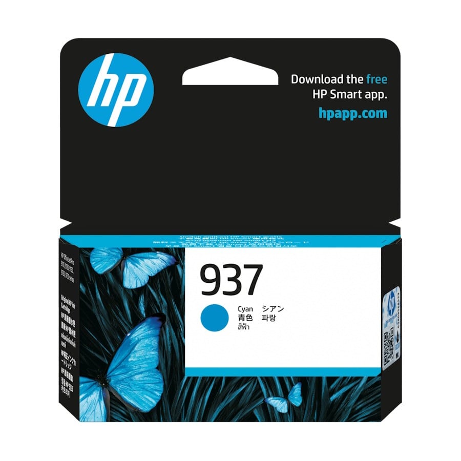 Genuine HP 937 Cyan Ink Cartridge 4S6W2NA