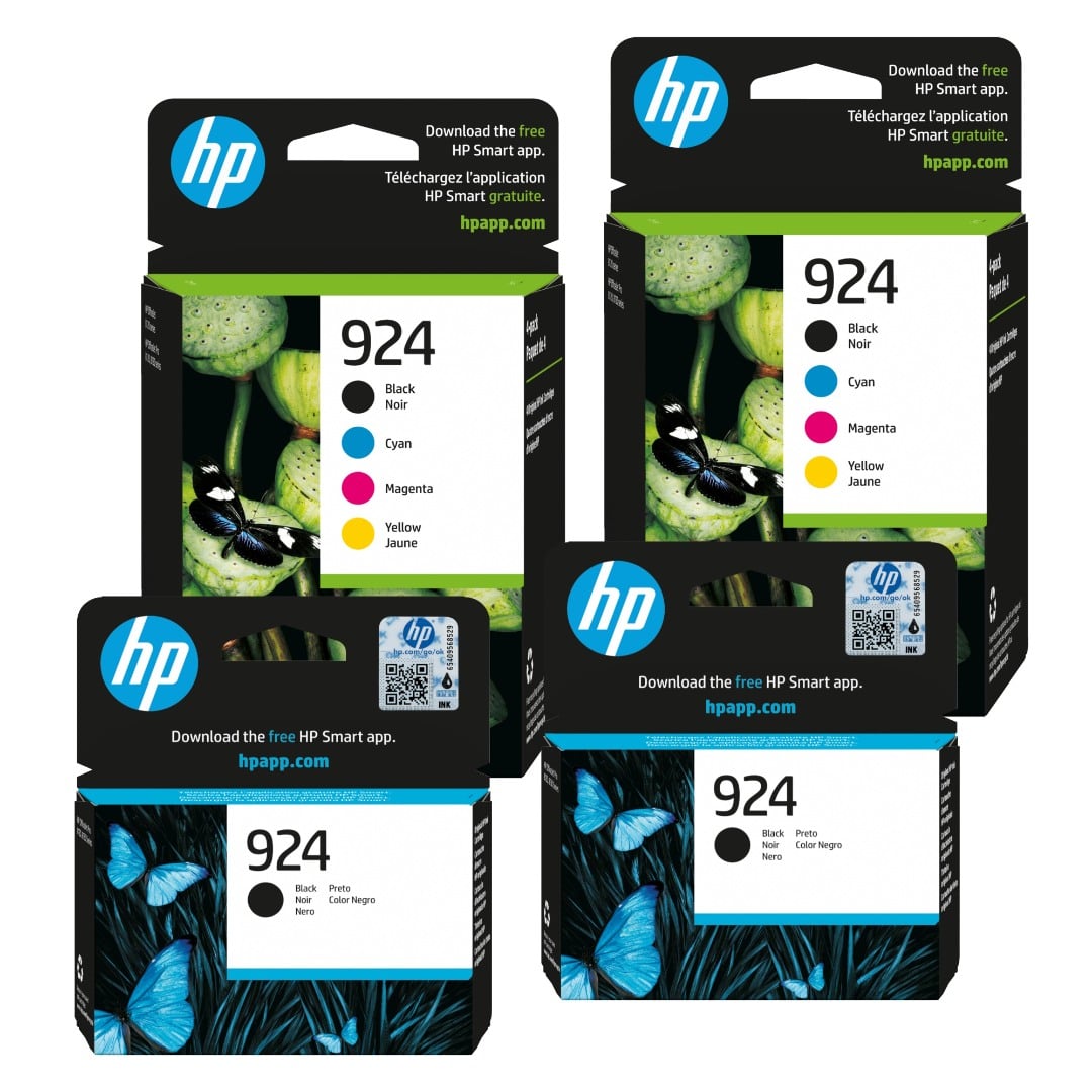 Genuine HP 924 Ink Cartridge Double Combo Value Pack PLUS 2 EXTRA BLACKS