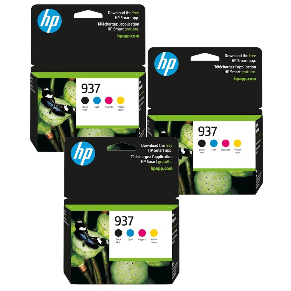 Genuine HP 937 Ink Cartridge Triple Combo Value Pack 6C3Z9NA x 3