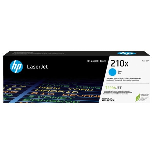 Genuine HP 210X High Yield Cyan Toner W2101X