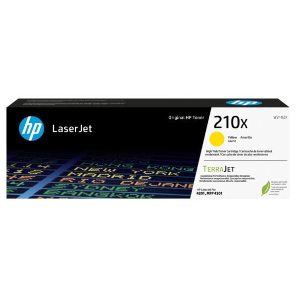 Genuine HP 210X High Yield Yellow Toner W2102X