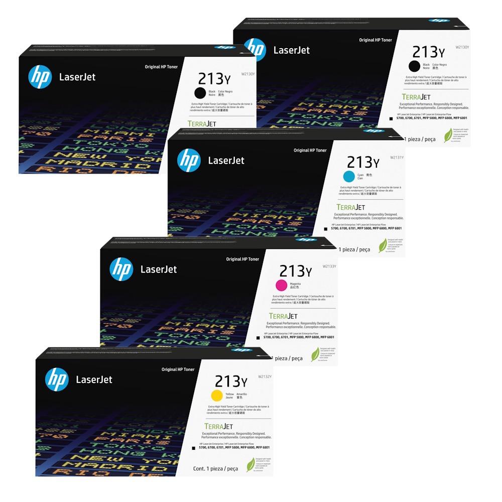 Genuine HP 213Y Extra High Yield Toner Combo Value Pack PLUS EXTRA BLACK