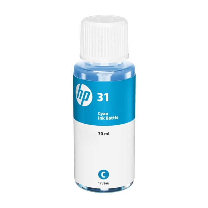 Genuine HP 31 Smart Tank Cyan Ink Bottle 1VU26AA