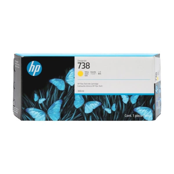 Genuine HP 738 676M8A Yellow Ink High Yield 300ml