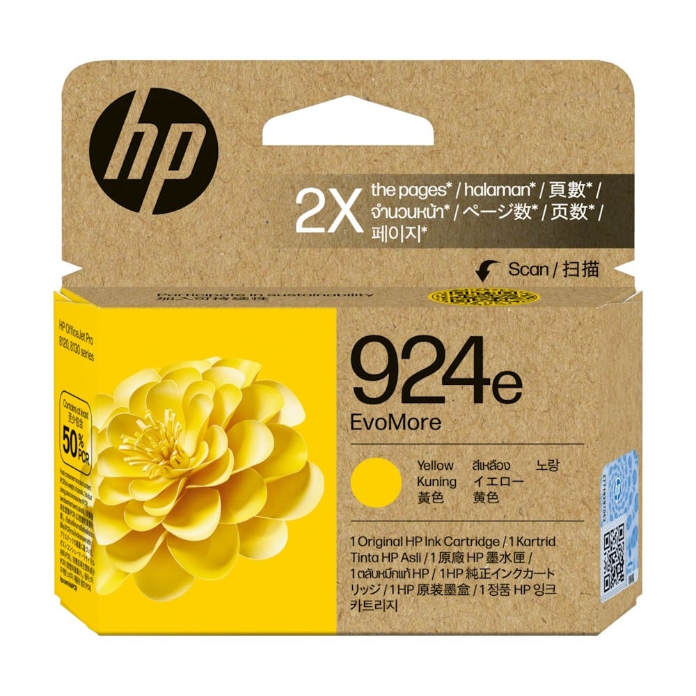 Genuine HP 924e EvoMore Yellow High Yield Ink Cartridge 4K0U9NA