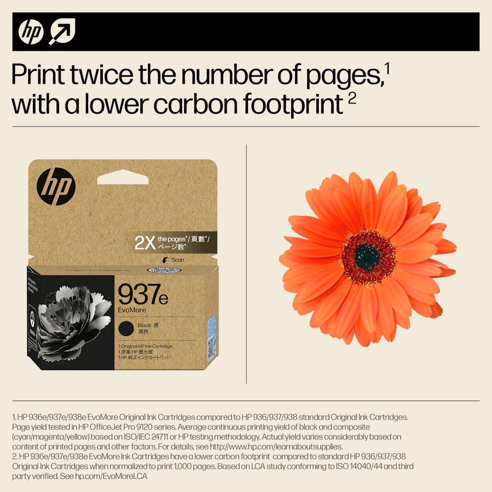 Genuine HP 937e EvoMore Magenta High Yield Ink Cartridge 4S6W7NA
