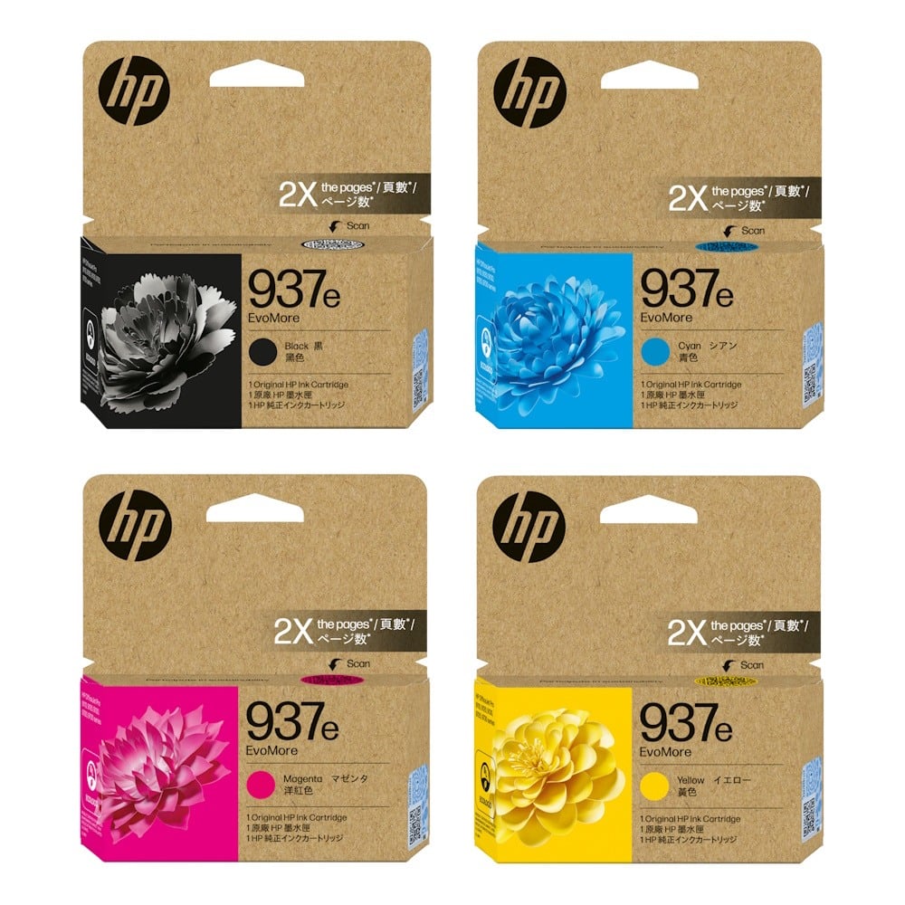 Genuine HP 937e EvoMore High Yield Ink Cartridge Combo Value Pack