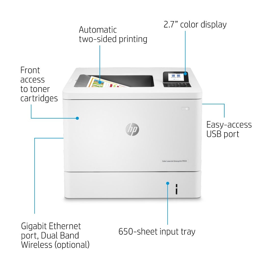 HP Colour LaserJet Enterprise M554dn Printer 7ZU81A