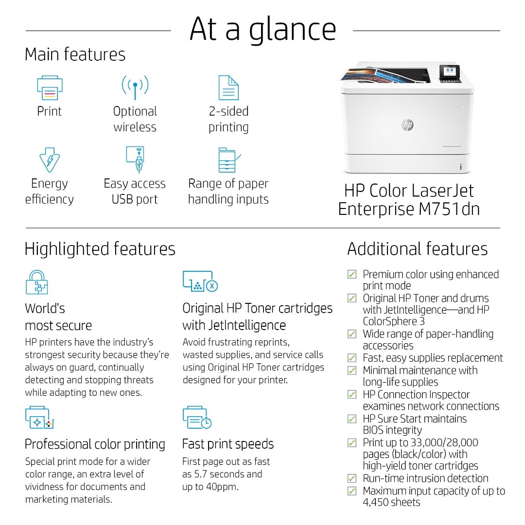 HP Colour LaserJet Enterprise M751dn A3 Printer T3U44A