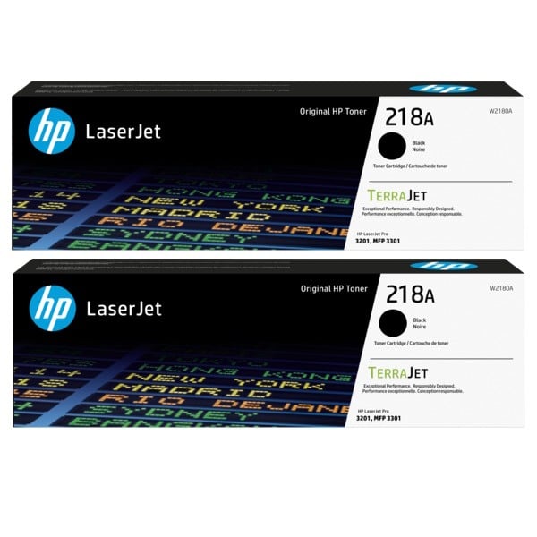 Genuine HP 218A Black Toner W2180A 2 PACK