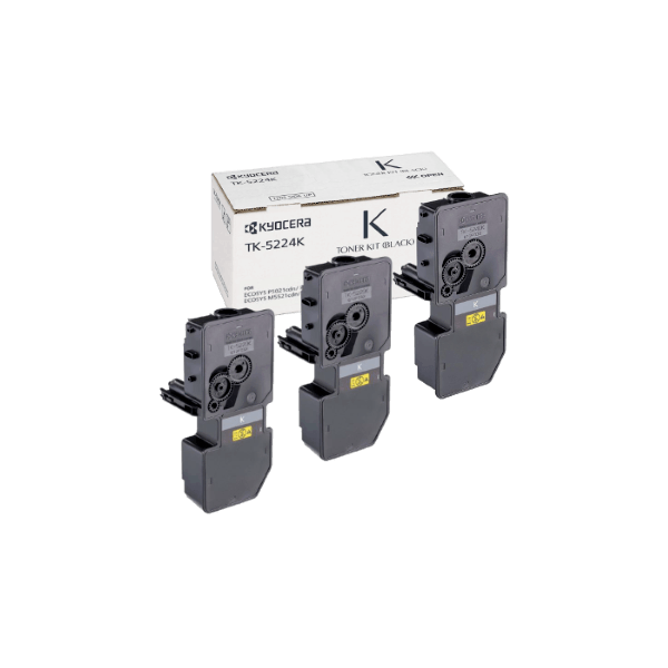 Genuine Kyocera TK-5224K Black Toner 3 PACK