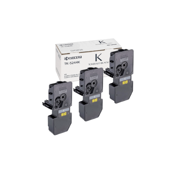 Genuine Kyocera TK-5244K Black Toner 3 PACK