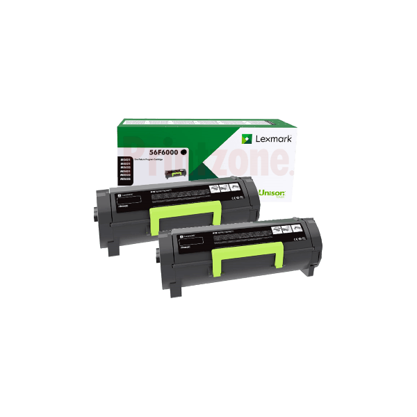 Genuine Lexmark 56F6000 Toner 2 PACK