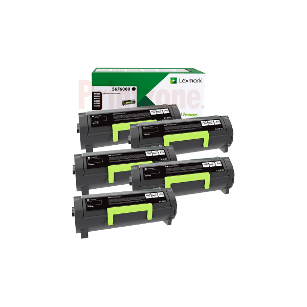 Genuine Lexmark 56F6000 Toner 5 PACK