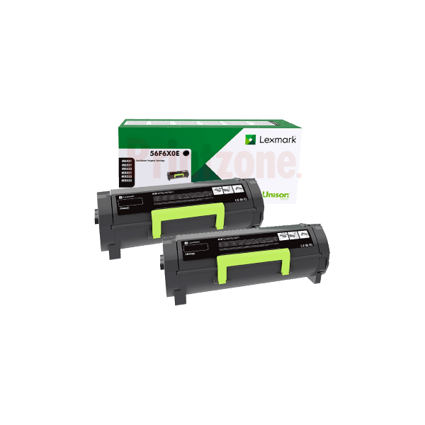Genuine Lexmark 56F6X0E Extra High Yield Toner 2 PACK