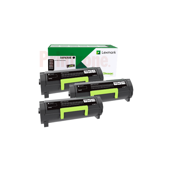 Genuine Lexmark 56F6X0E Extra High Yield Toner 3 PACK