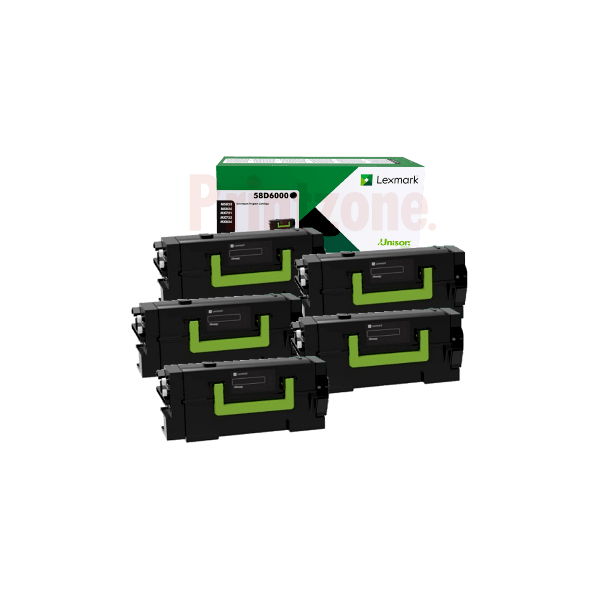 Genuine Lexmark 58D6000 Toner 5 PACK