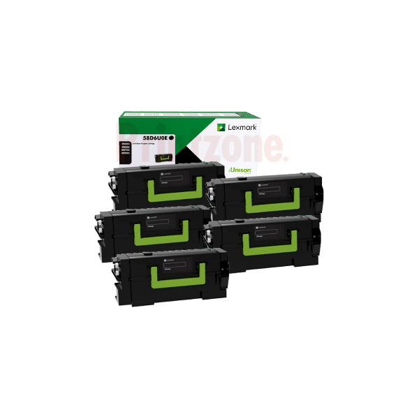 Genuine Lexmark 58D6U0E Ultra High Yield Toner 5 PACK
